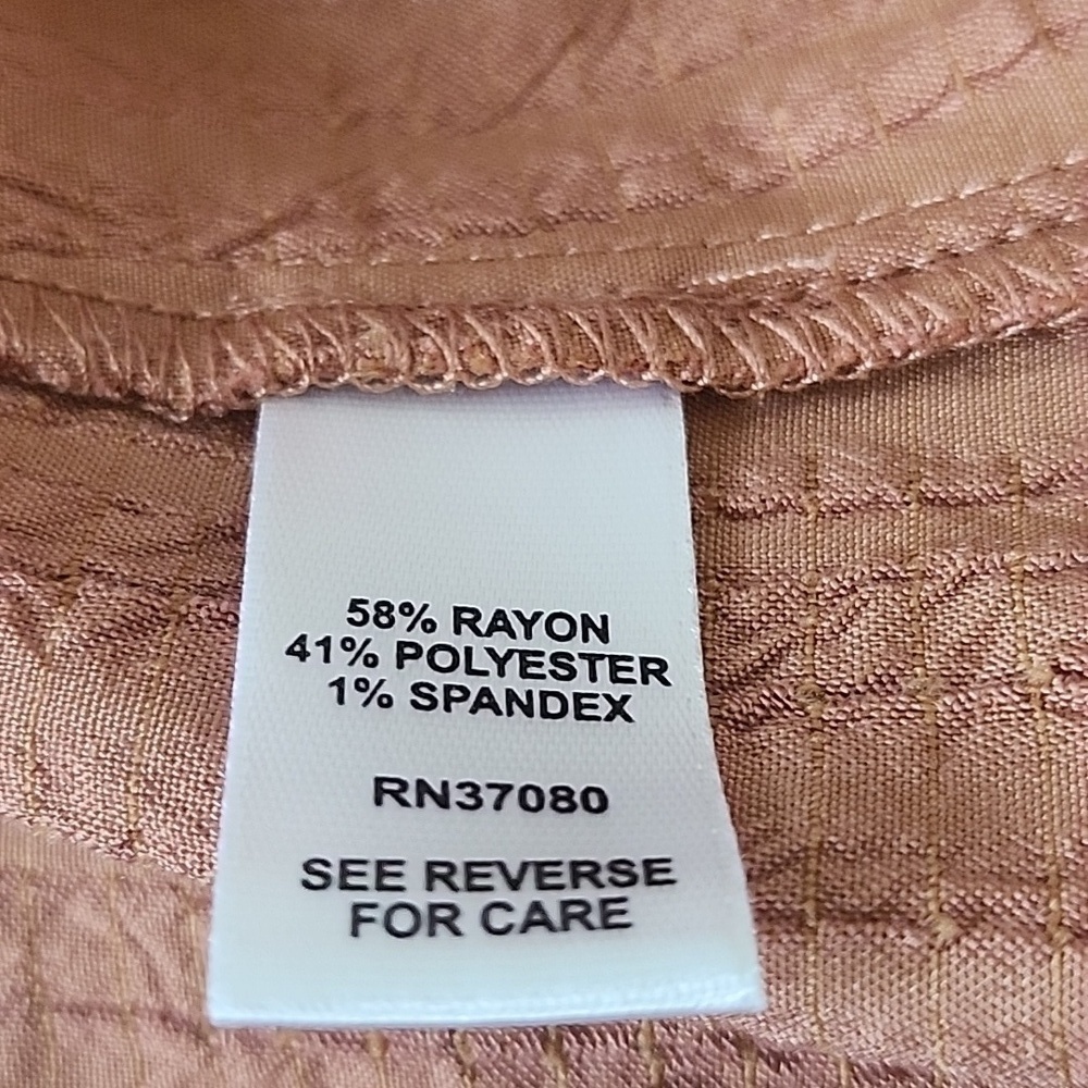 Cato peachy brown textured swing blouse with longer sleeves and button b… - Picture 13 of 14